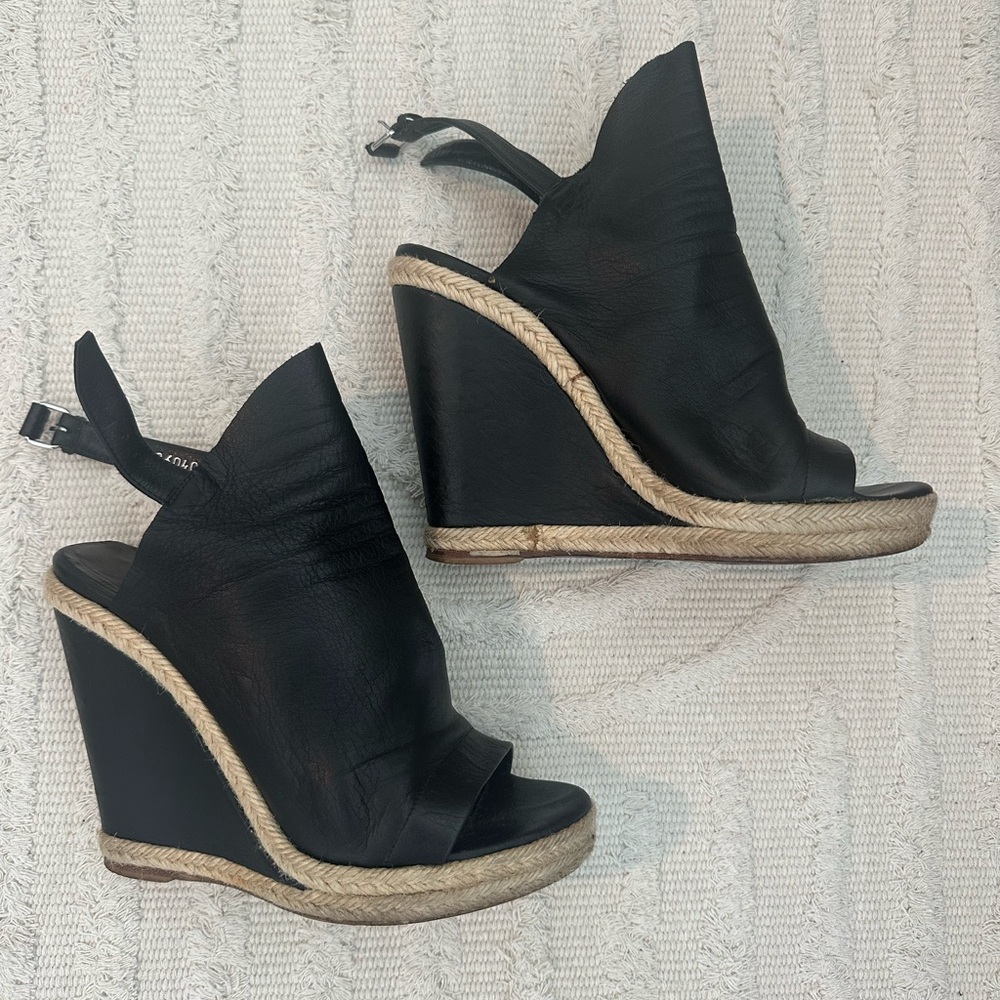 Balenciaga Leather Wedge Platforms
